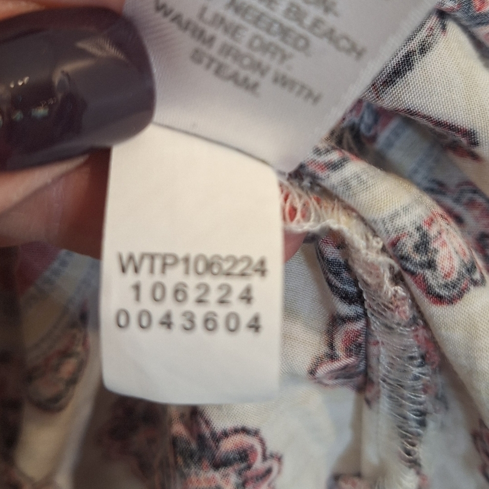J. Jill Floral Medallion Print Tunic Top 100% Rayon Long Sleeve Sz 2X Red White - Picture 13 of 13
